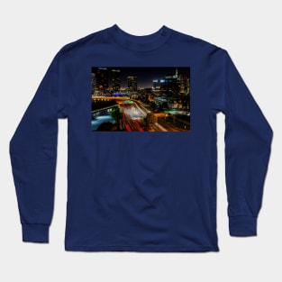 Light Trails at Melbourne Docklands, Victoria, Australia Long Sleeve T-Shirt